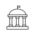 Bank line icon. University linear sign. Building with columns outline symbol. Royalty Free Stock Photo